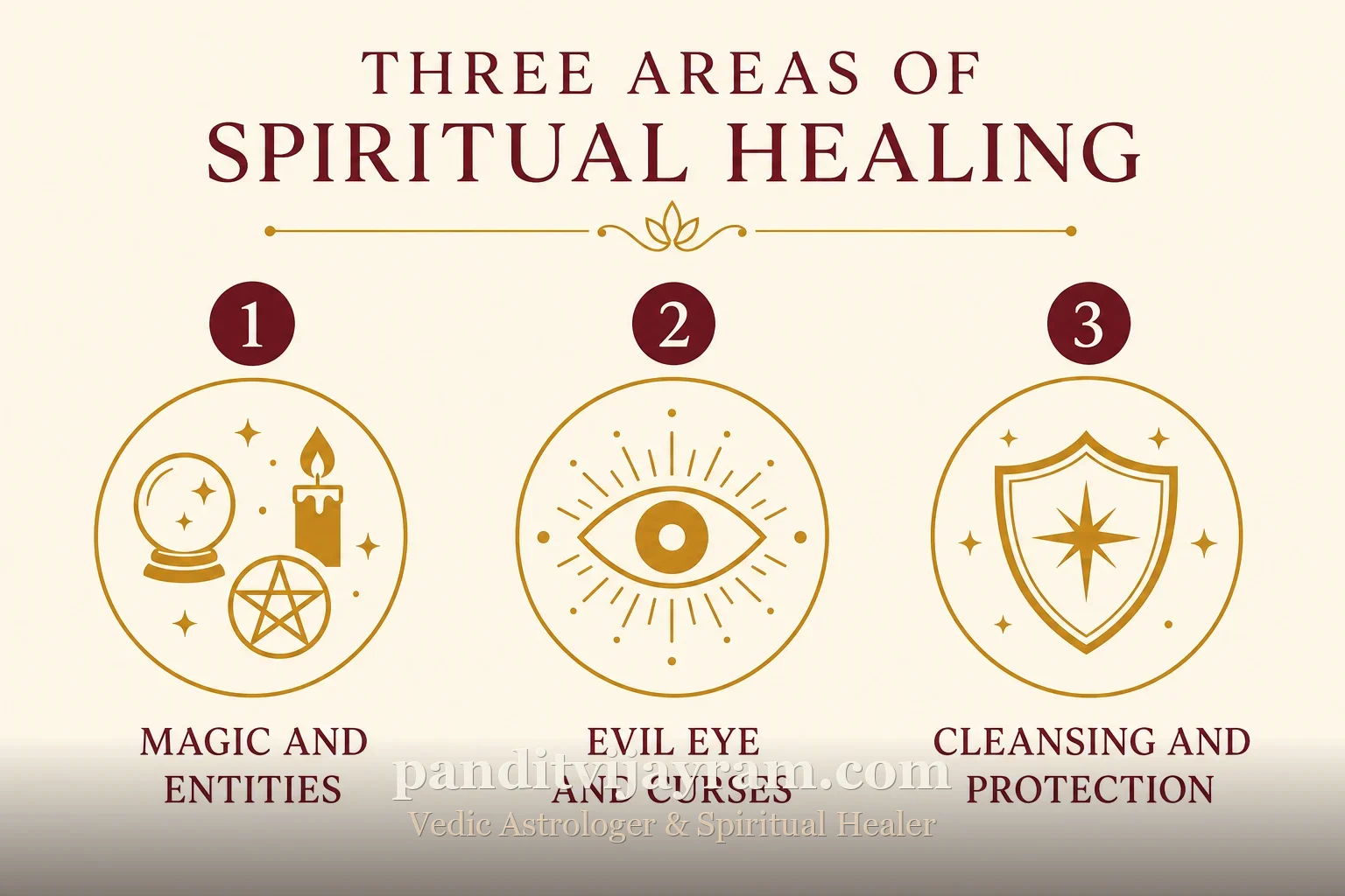 Infographic of the three areas of spiritual healing services