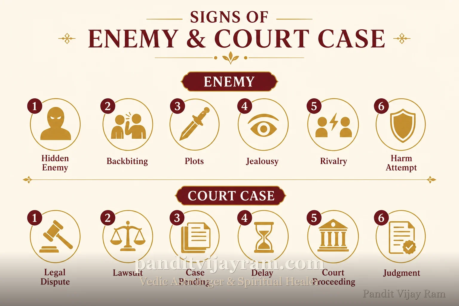 Signs related to Enemy and Court Case